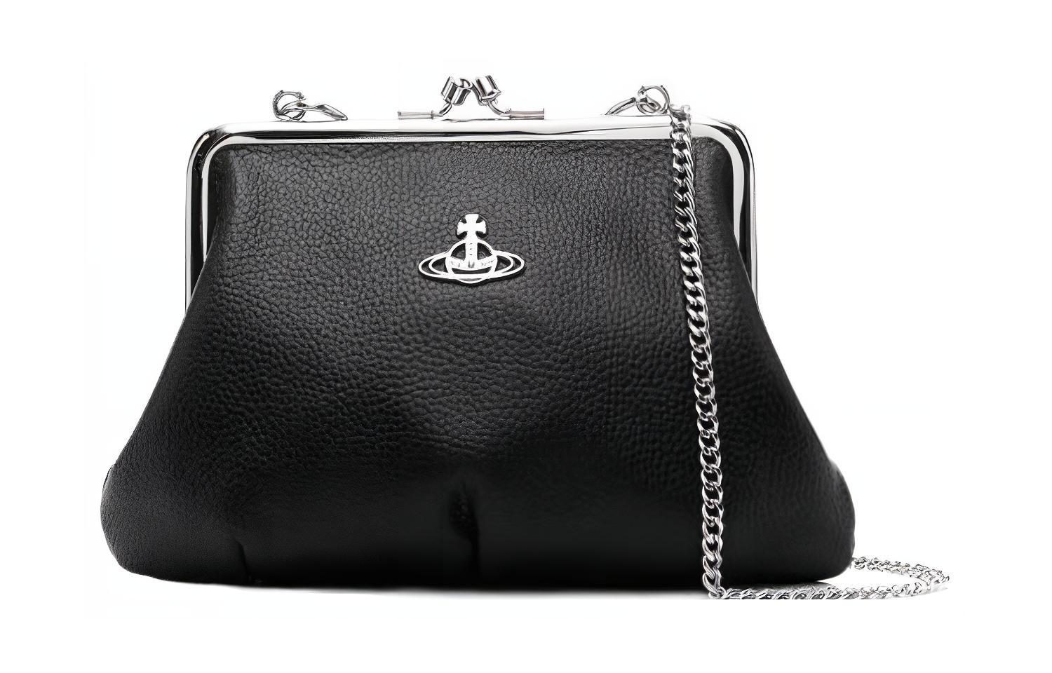 

Vivienne Westwood Кожаная сумка-пельмень через плечо портативный кошелек женская черная