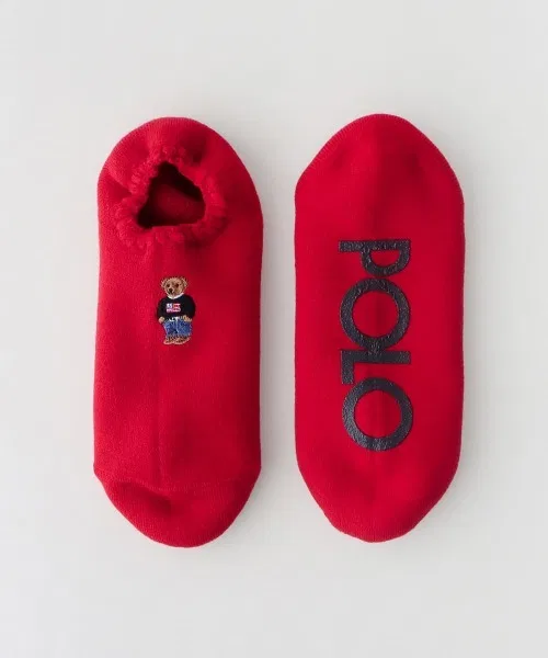Носки комнатные POLO RALPH LAUREN с флагом и медведем, красные