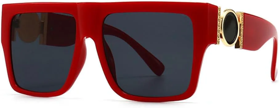 

MUTYNE Винтажные квадратные солнцезащитные очки большого размера для женщин, роскошные ретро-очки для мужчин, солнцезащитные очки с плоской верхней частью, модные, C6