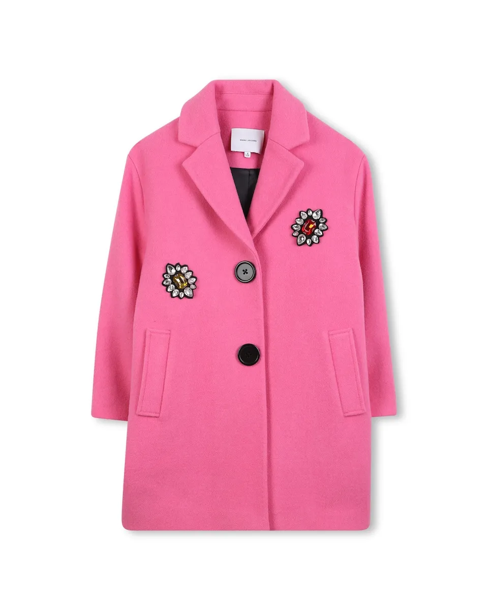 

Детское пальто розового цвета с длинными рукавами Marc Jacobs