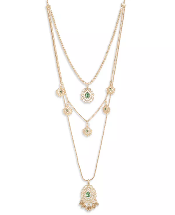 

Ожерелье с филигранным кулоном из стекла и пластика Marchesa, green