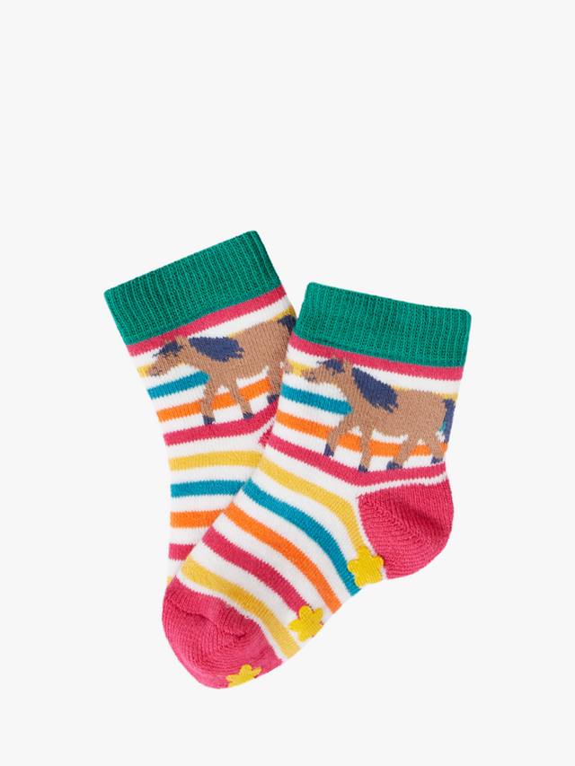 Детские носки с противоскользящим покрытием из хлопковой смеси Frugi, Pack of 2, Wild Woods Multipack — фото 3