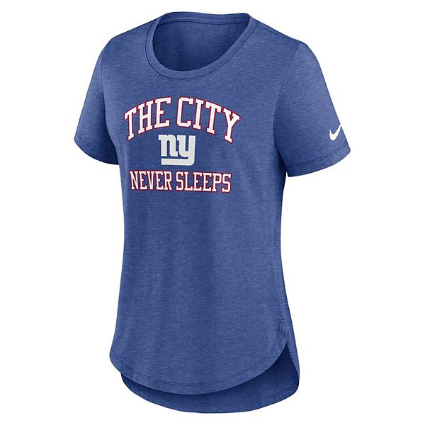 Женская футболка heather blue new york giants the city never sleeps tri-blend Nike — фото 3
