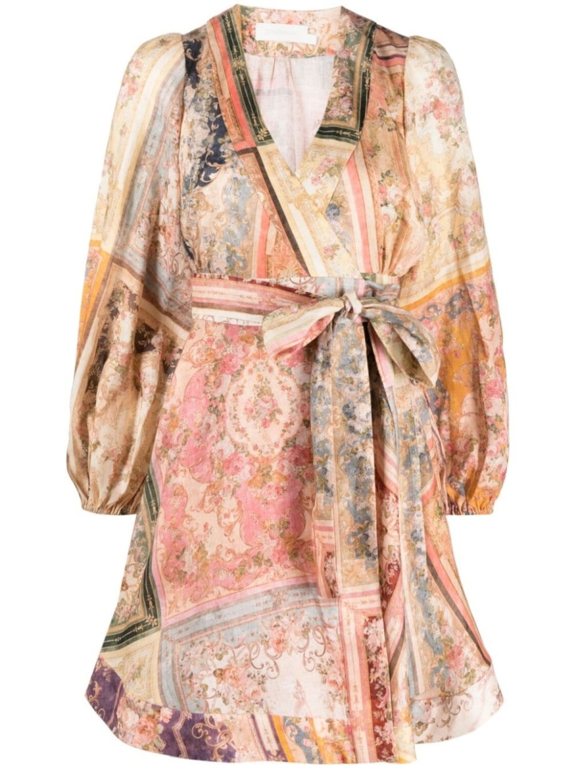 

ZIMMERMANN платье мини August с запахом, розовый