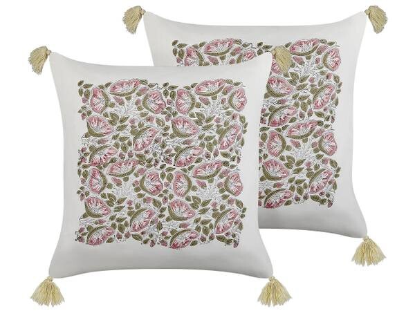 

Подушка Beliani 2 шт CARISSA, 45x45x45 см цвет grün/multicolor/pink/weiß