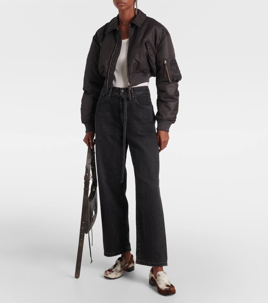 Укороченная куртка-бомбер Acne Studios, цвет anthracite grey — фото 2
