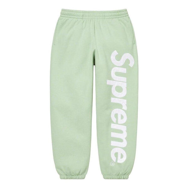 

Брюки satin appliqu sweatpants 'green white' Supreme, зеленый