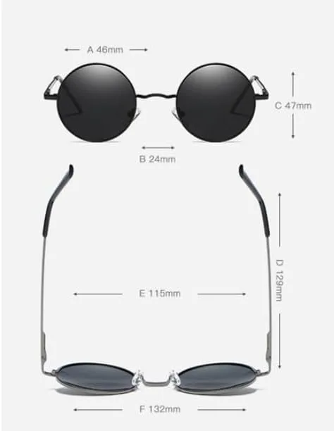 

2 пары круглых солнцезащитных очков в стиле хиппи для женщин и мужчин, маленькие круглые солнцезащитные очки с поляризованной защитой ODIPON, 2 Pack Black+blacksilver