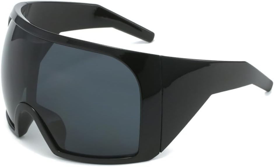 

Большие панк-солнцезащитные очки-щит для женщин и мужчин, в крупной оправе, в стиле стимпанк, солнцезащитные очки-маска для женщин, спортивные, UV400 MTZJH, C1 Black Gray