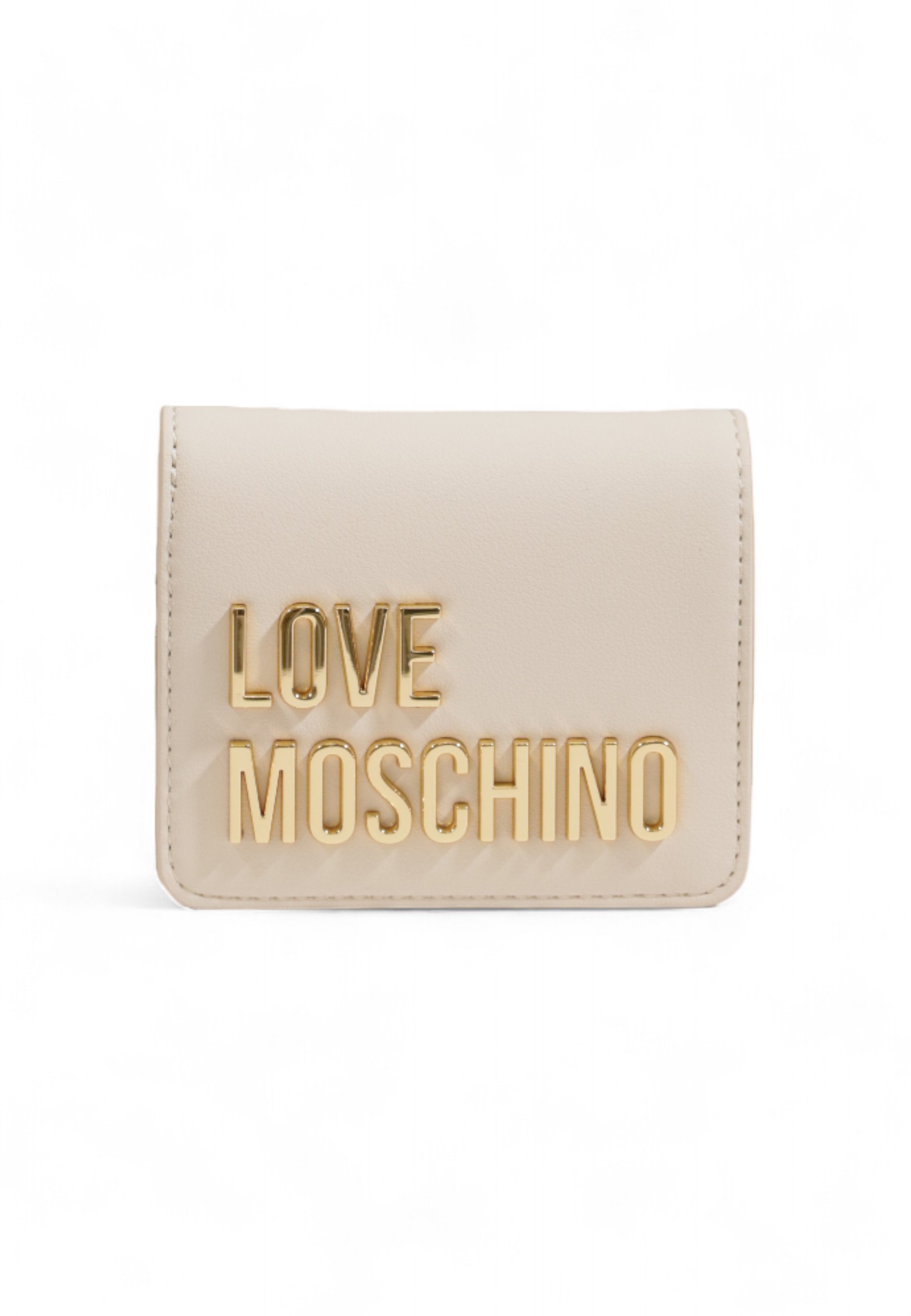 

Кошелек женский Love Moschino с логотипом бренда, бежевый