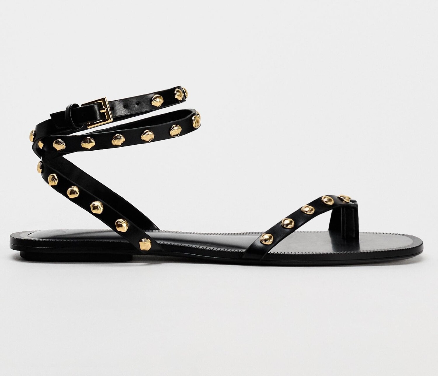 

Босоножки Zara Embellished Flat Slider, черный