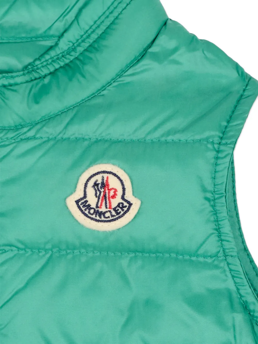 Бесрукавный стеганый жилет Moncler Enfant, зеленый — фото 3