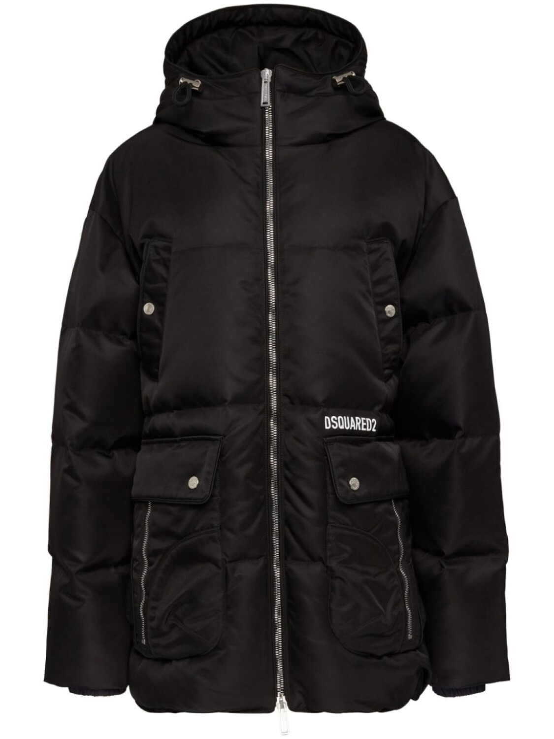 

DSQUARED2 стеганое пальто с капюшоном, черный