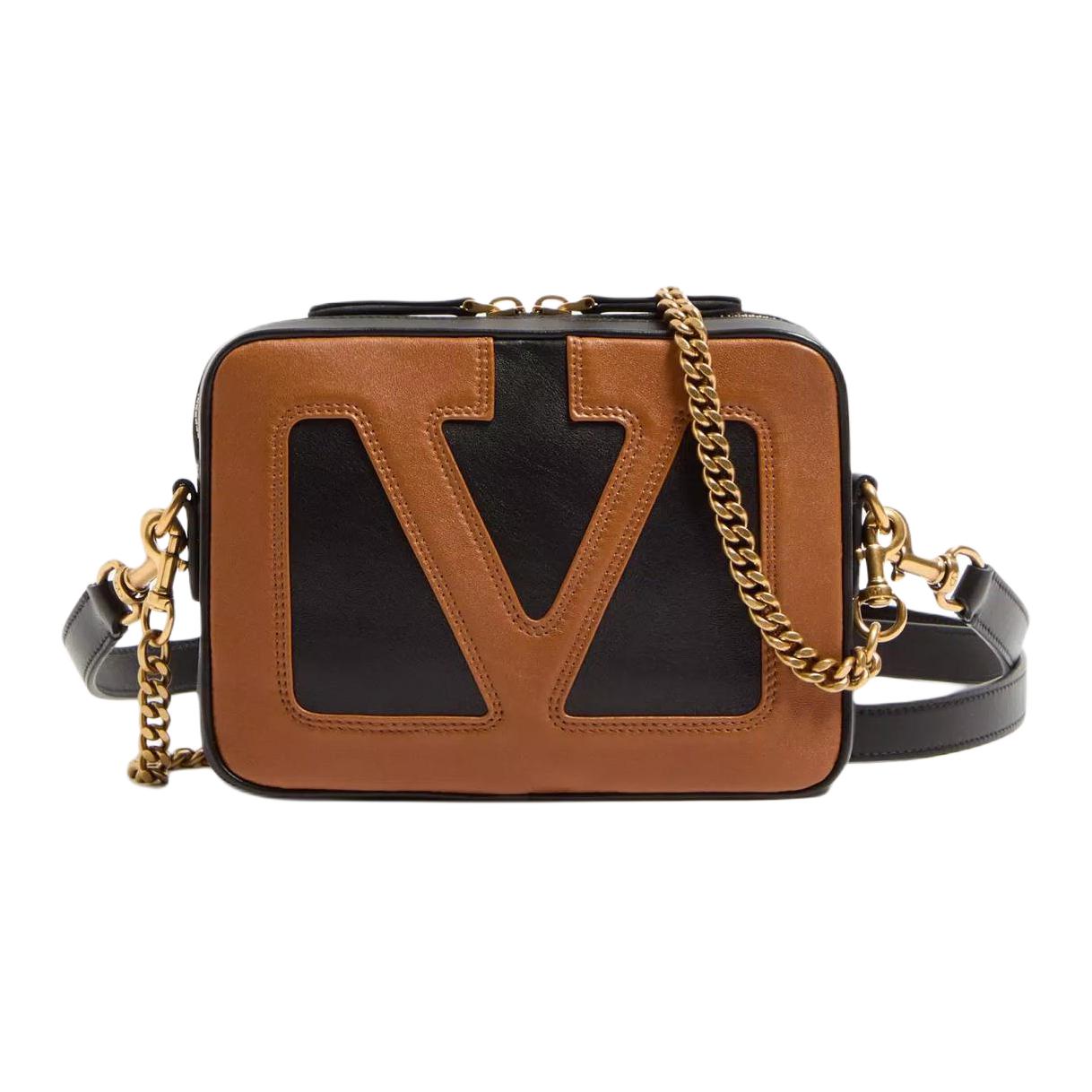 

Valentino Кожаная наппа сумка кроссбоди через плечо мужская черная и коричневая