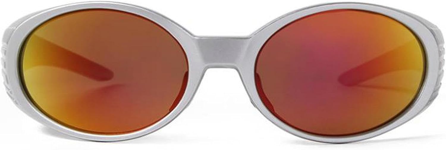 

Женские панк-спортивные солнцезащитные очки 2025 года, роскошный дизайн в стиле Y2K, винтажные овальные солнцезащитные очки для женщин, обтекаемые солнцезащитные очки-маски mincl, Red