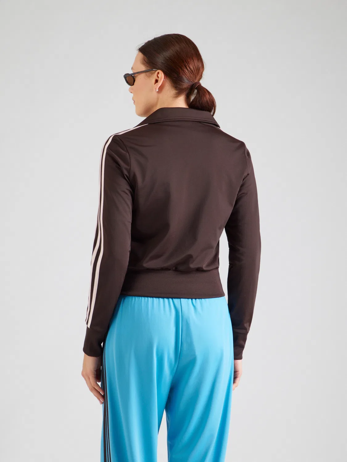 Толстовка на молнии Adidas Originals Firebird Classic темно-коричневого цвета — фото 3