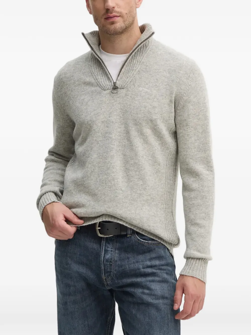 

Свитер на молнии до середины Barbour, серый