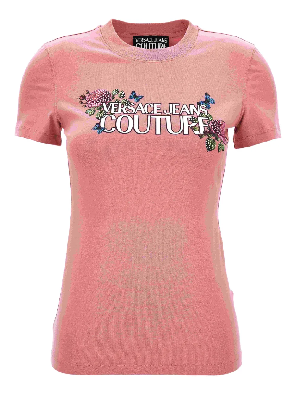 

Футболка с цветочным принтом Versace Jeans Couture, розовый