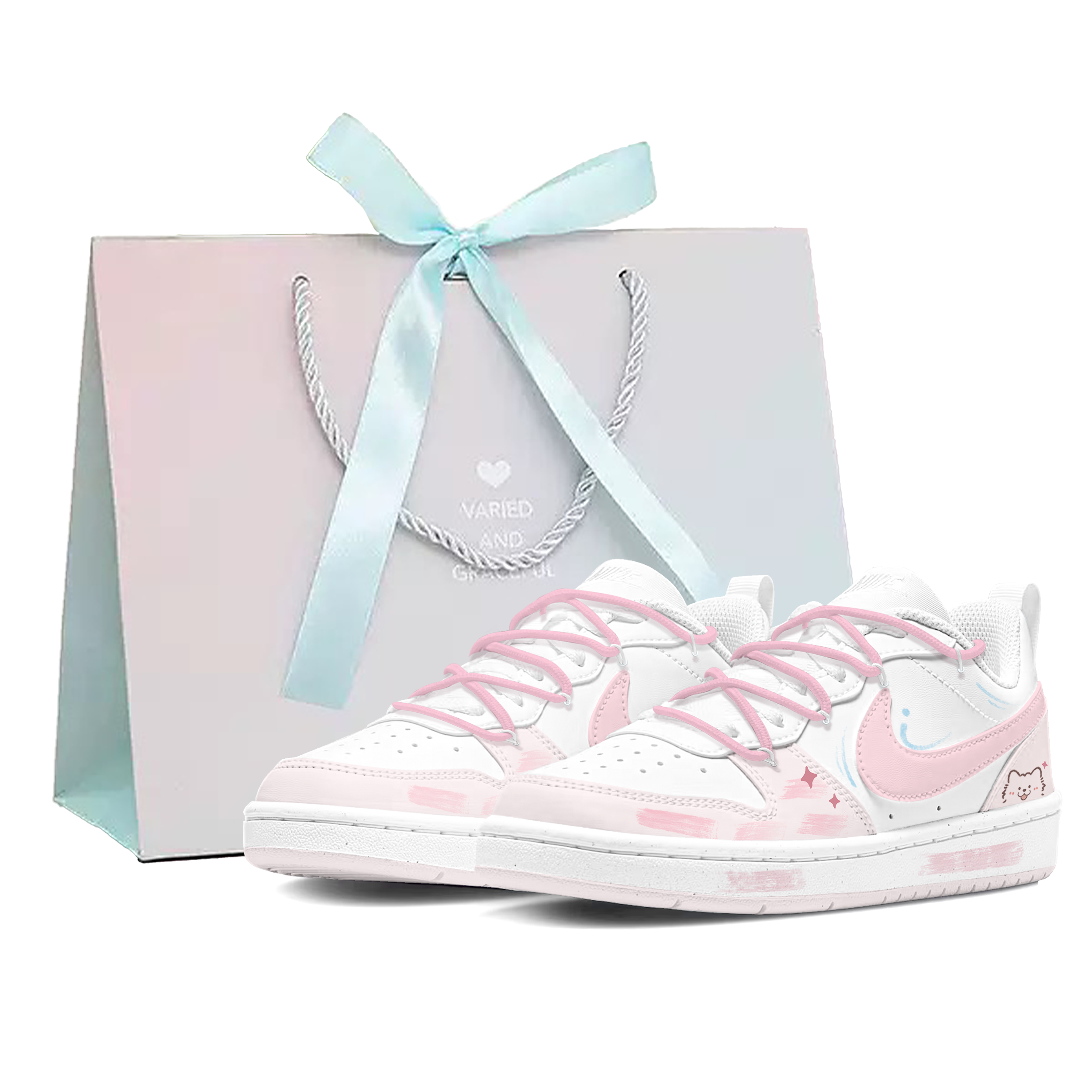 

Детские скейтерские кроссовки Court Borough для младших школьников Nike, розовый/белый