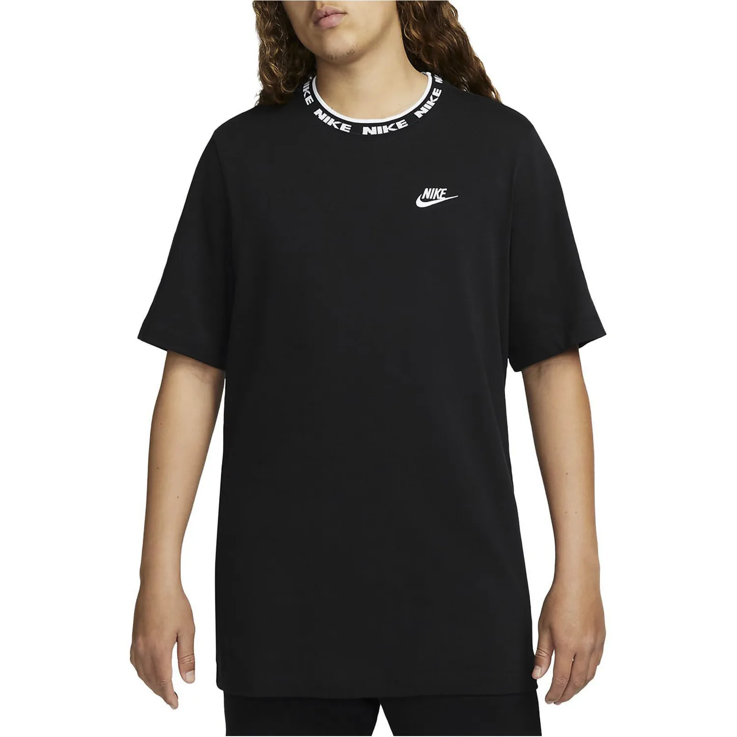 Nike Футболка Club мужская черная с круглым вырезом — фото 4