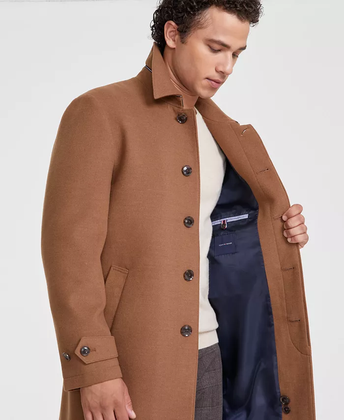 Мужское классическое меланжевое пальто Tommy Hilfiger, коричневый — фото 2