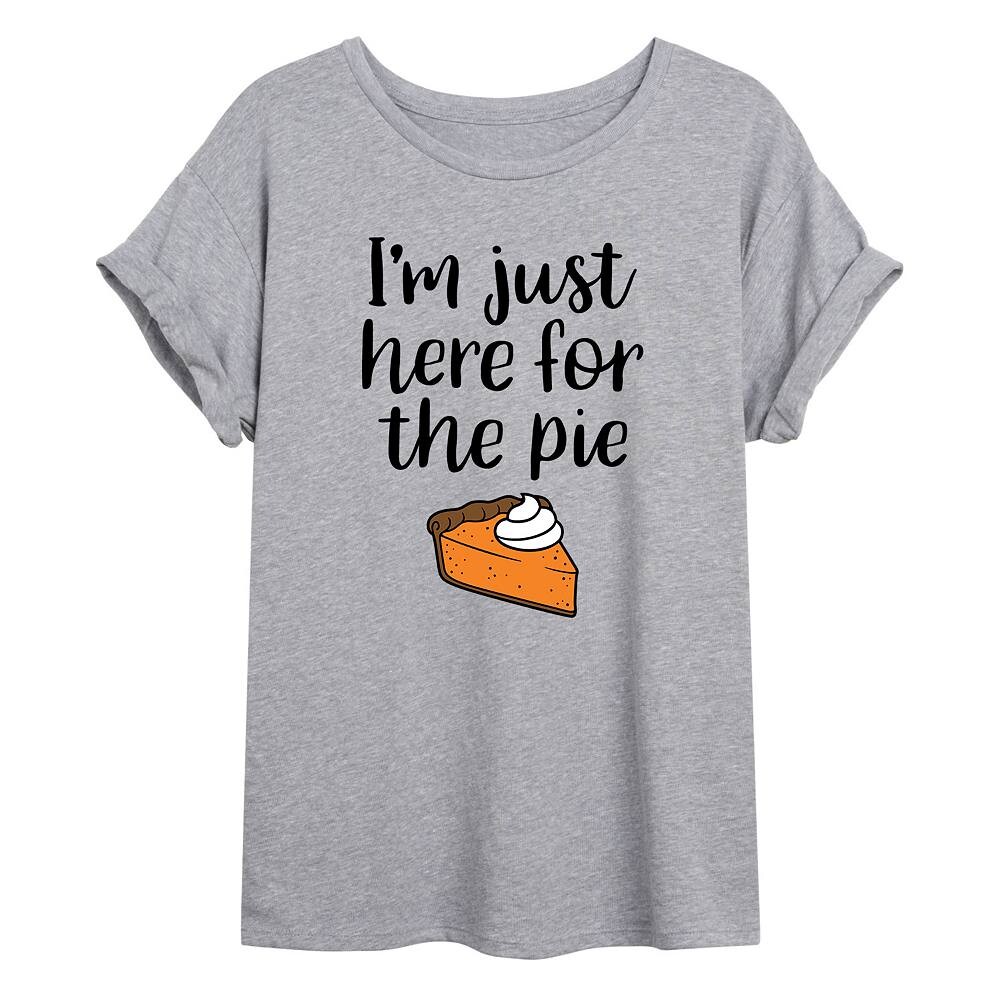 

Детская объемная футболка с рисунком «Here For The Pie» в честь Дня благодарения Licensed Character, серый