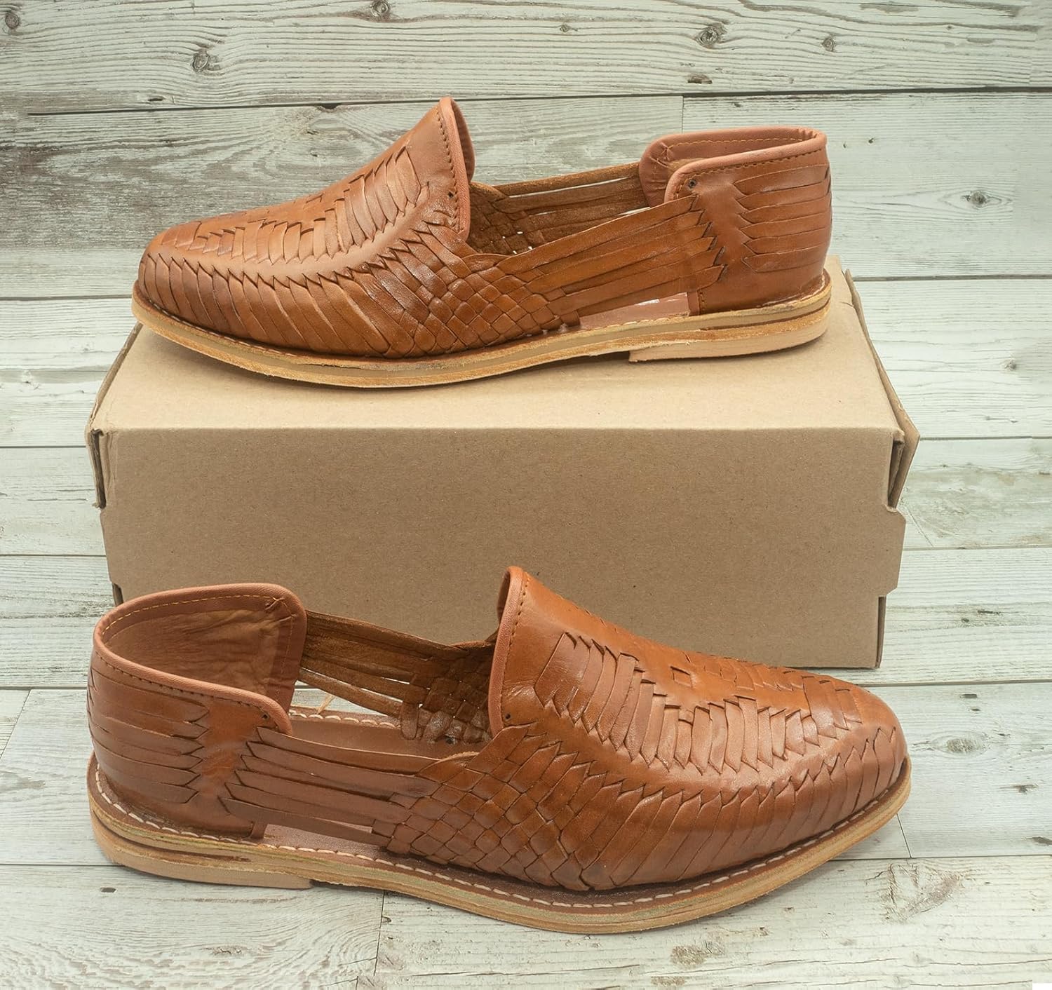 Сандалии Fiesta Brands Huaraches для мужчин, верх из натуральной кожи, ручная работа, мексиканский стиль, коричневый — фото 2