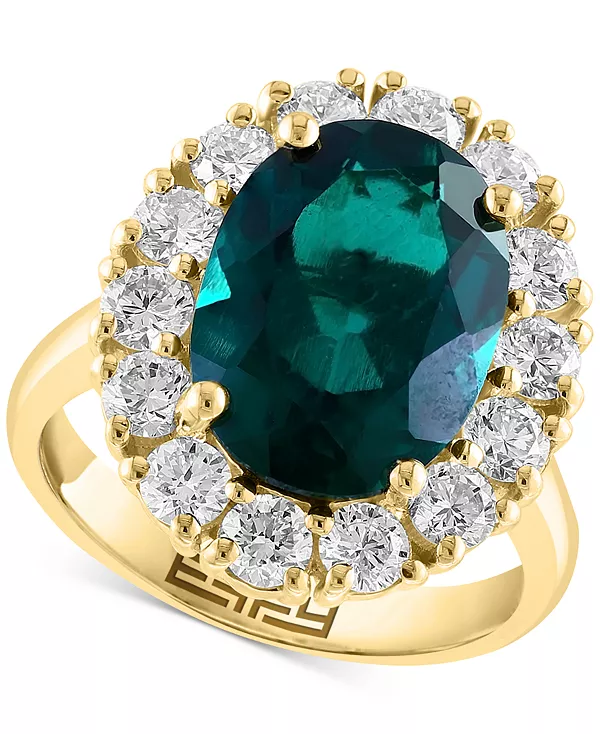 

Кольцо Effy с выращенными в лаборатории рубинами (6-3/4 карата) и бриллиантами (1-3/8 карата) из 14-каратного золота Effy Collection, emerald