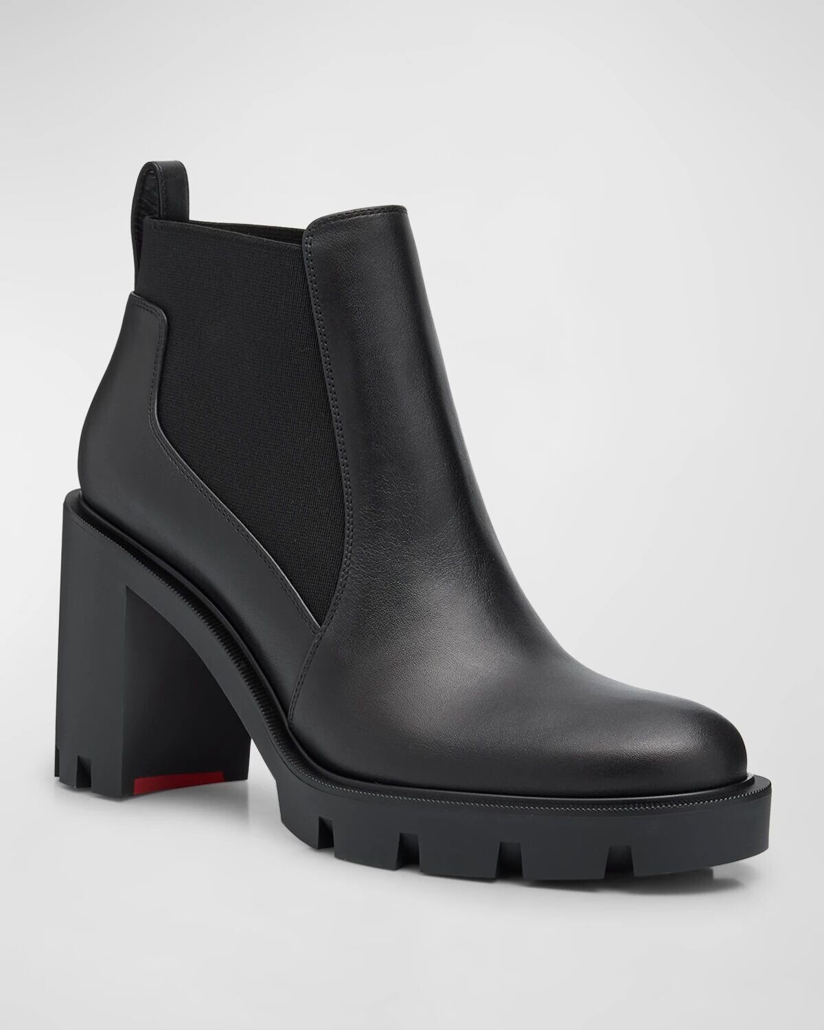 Кожаные ботильоны челси Marchacroche на красной подошве Christian Louboutin, цвет Black — фото 3
