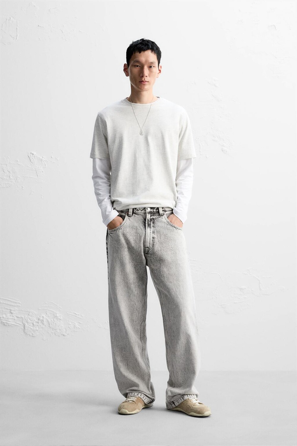 

Джинсы мешочного кроя ZARA, серый