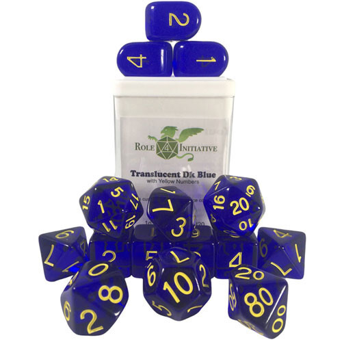 

Аксессуары Role 4 Initiative R4I Dice w/ Arch'd4: Translucent - Dark Blue w/ Yellow (15)