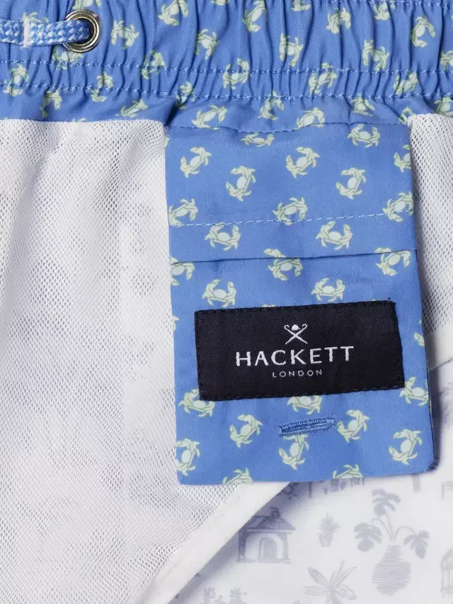 Детские плавательные шорты с островным принтом, белые Hackett London — фото 3