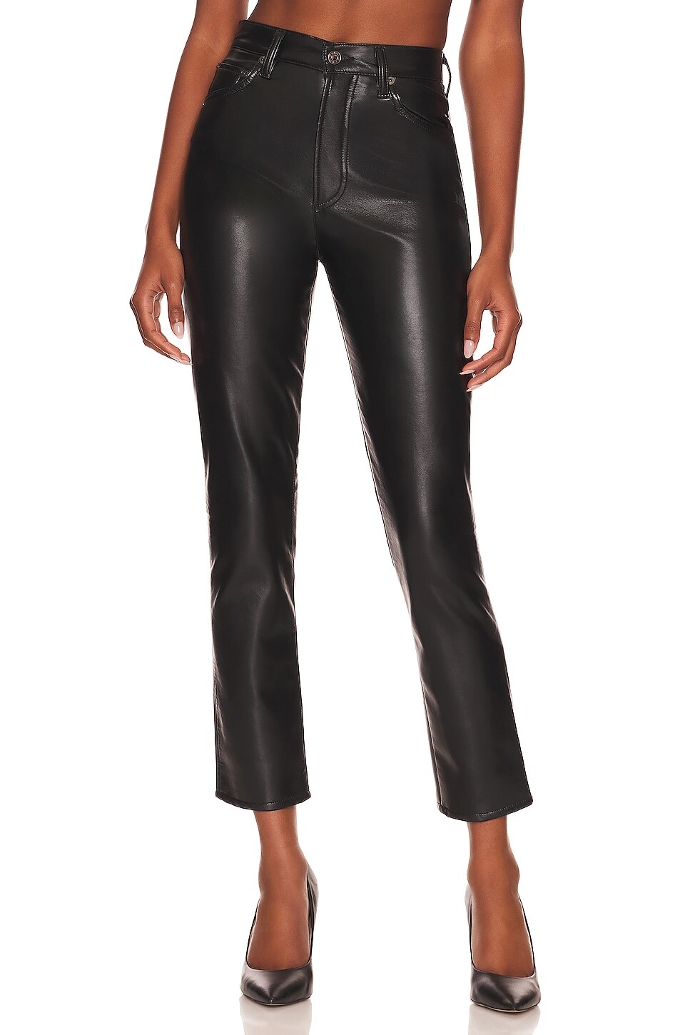 

Брюки AGOLDE Recycled Leather Riley Long, цвет Detox
