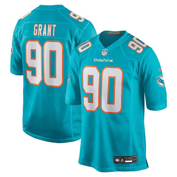 

Мужская футболка Kenneth Grant Aqua Miami Dolphins 2025 NFL Draft First Round Pick Game Nike