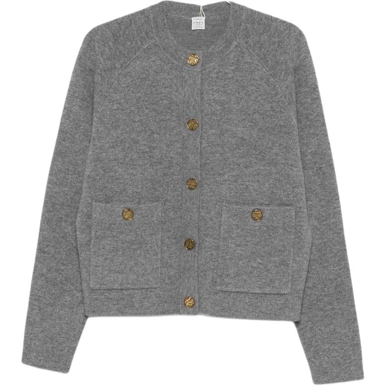 

Кардиган с карманами на пуговицах TOTEME, серый