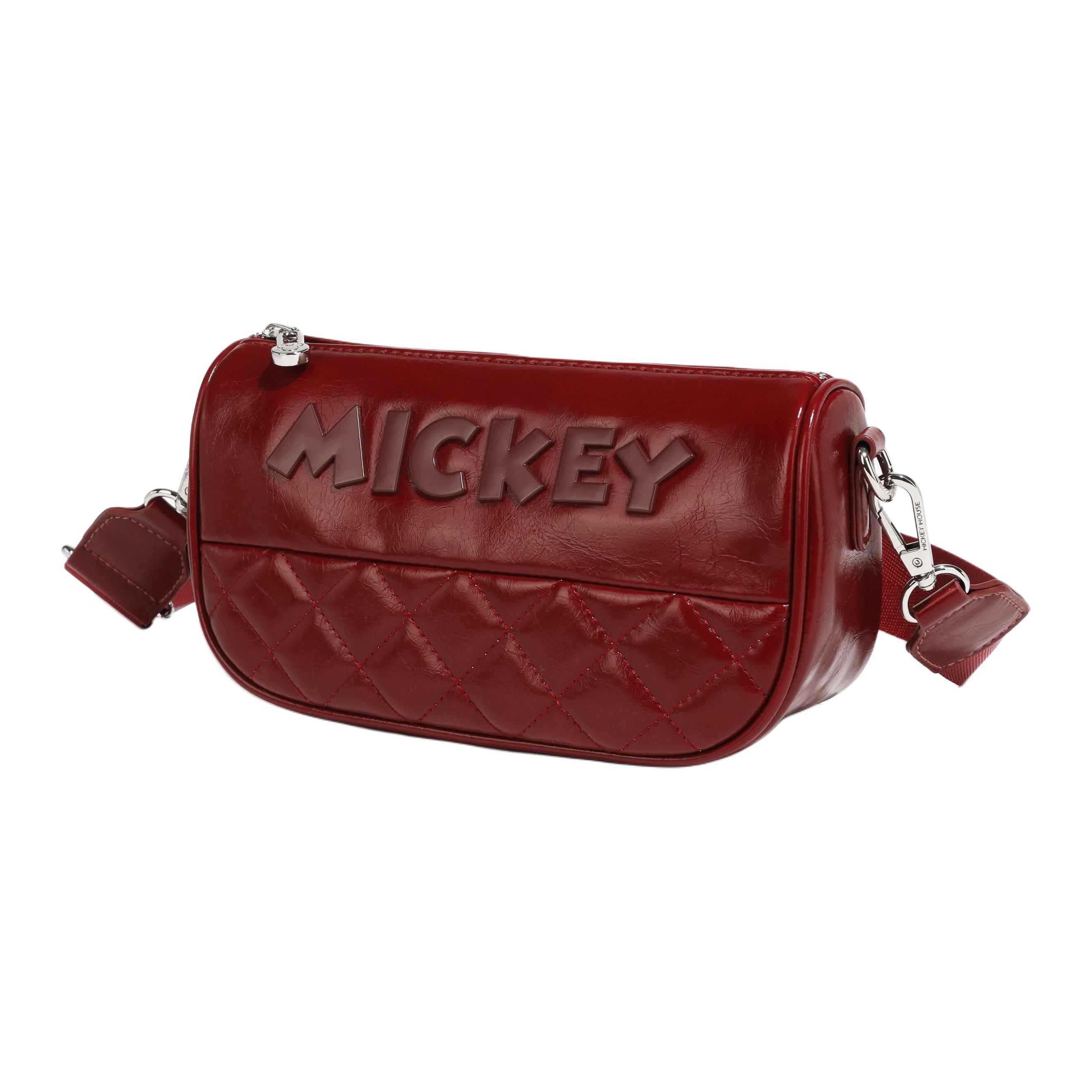 

Disney Микки серия женская плечевая сумка из полиуретана экрю бордовый черный, Burgundy