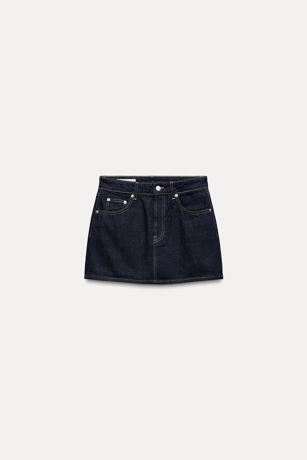 

Мини-юбка из джинсовой материала trf ZARA, темный индиго