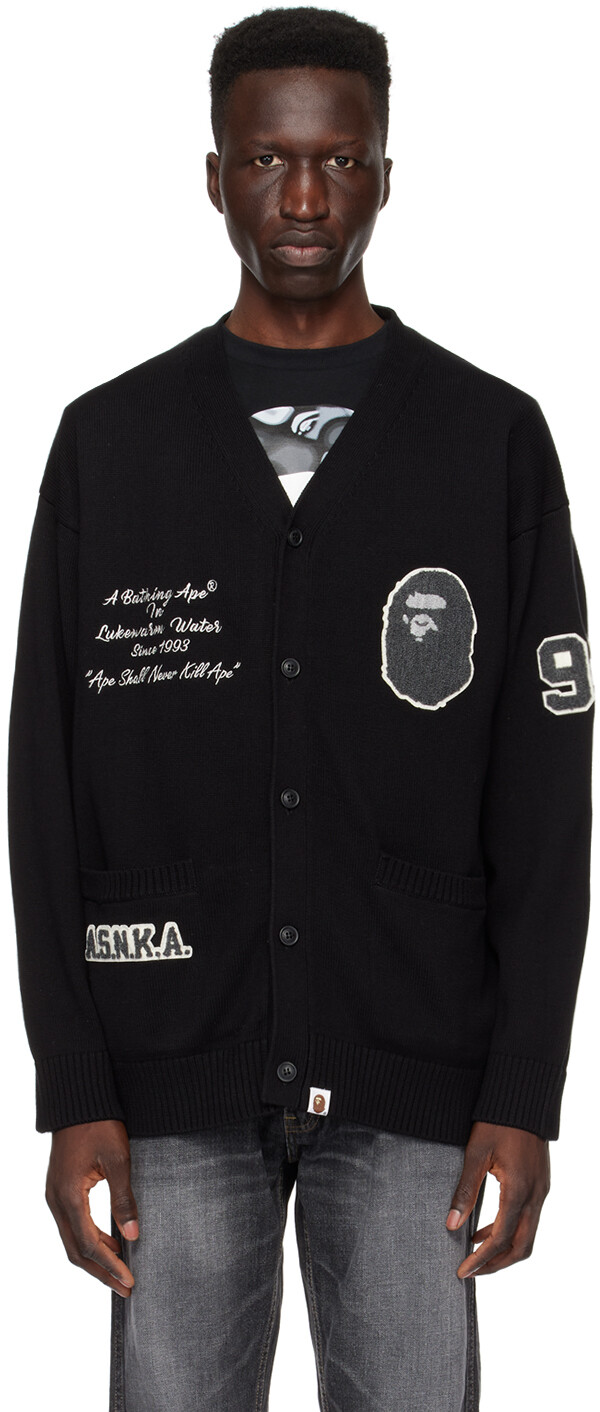 

Черный кардиган с вышивкой Bape