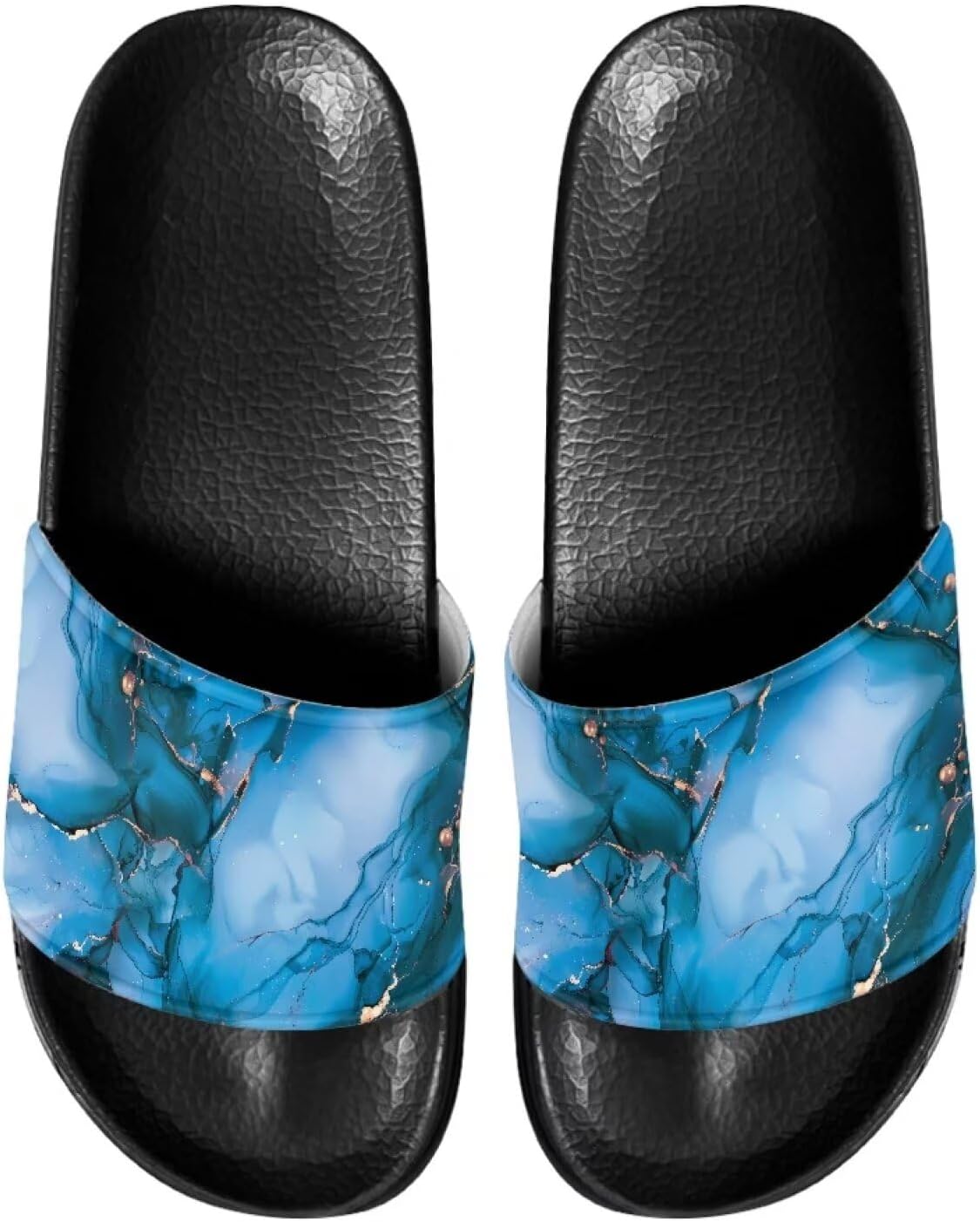 

Мужские шлепанцы для душа Kathyboom, комфортные сандалии с открытым носком, нескользящие, плоские, домашние тапочки, голубой