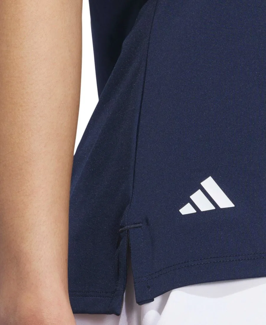 Женская однотонная рубашка-поло с коротким рукавом adidas, Collegiate Navy — фото 4