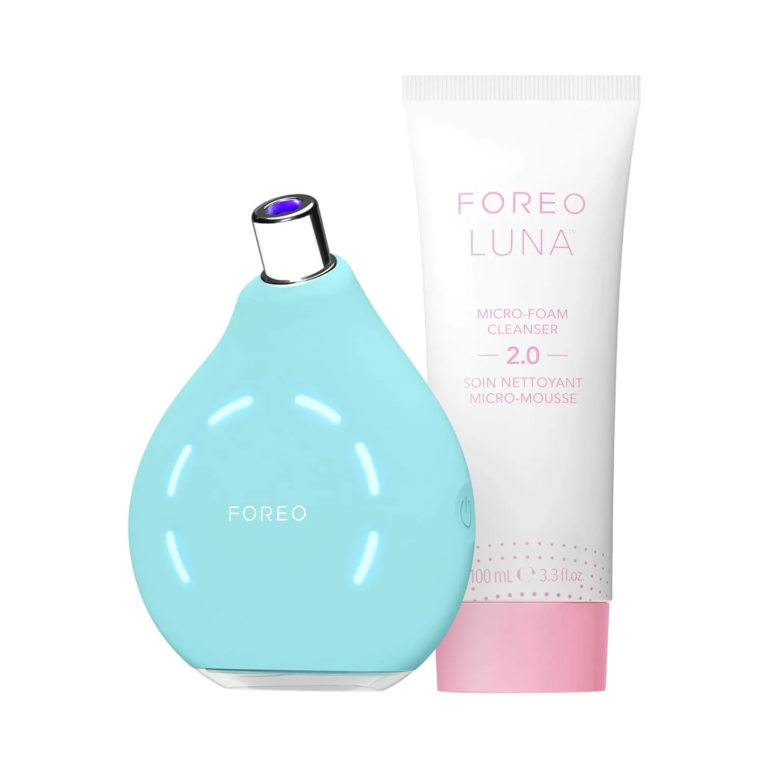 FOREO Blackheads Suck KIWI Bundle - средство для удаления белых и черных точек для лица + очищающая пенка LUNA Micro-Foam Cleanser 2.0, 100 мл - вакуумный инструмент для ухода за кожей, Kiwi Derma