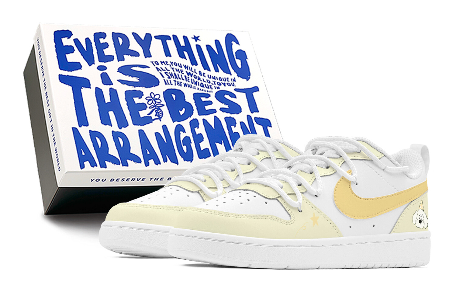 

Кроссовки Nike Court Borough Skateboarding Shoes Women's Low-top Yellow/White, желтый
