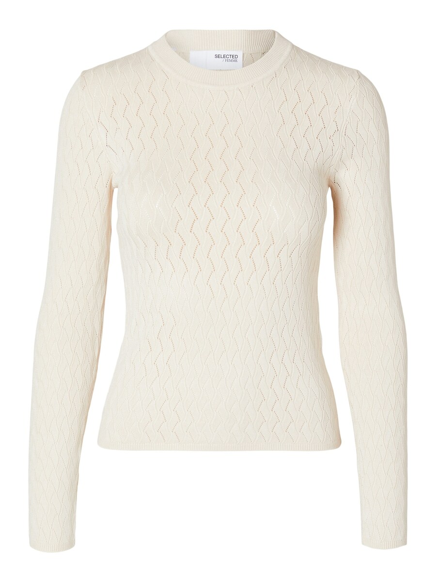 

Тонкий вязаный свитер SELECTED FEMME Sweater SLFCABALA, кремовый