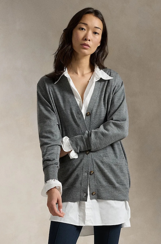 

Шерстяной кардиган Polo Ralph Lauren, серый