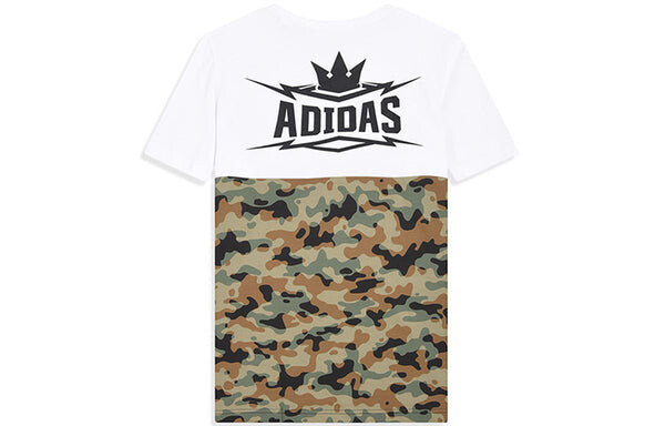Футболка summer attack camouflage colorblock sports round neck short sleeve white Adidas, мультиколор — фото 2