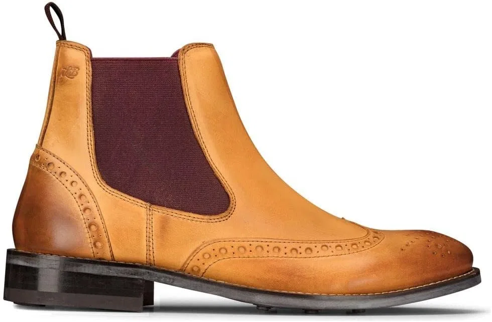 Мужские ботинки-броги London Brogues из натуральной кожи, классические, элегантные, для торжественных случаев, Wood Brown