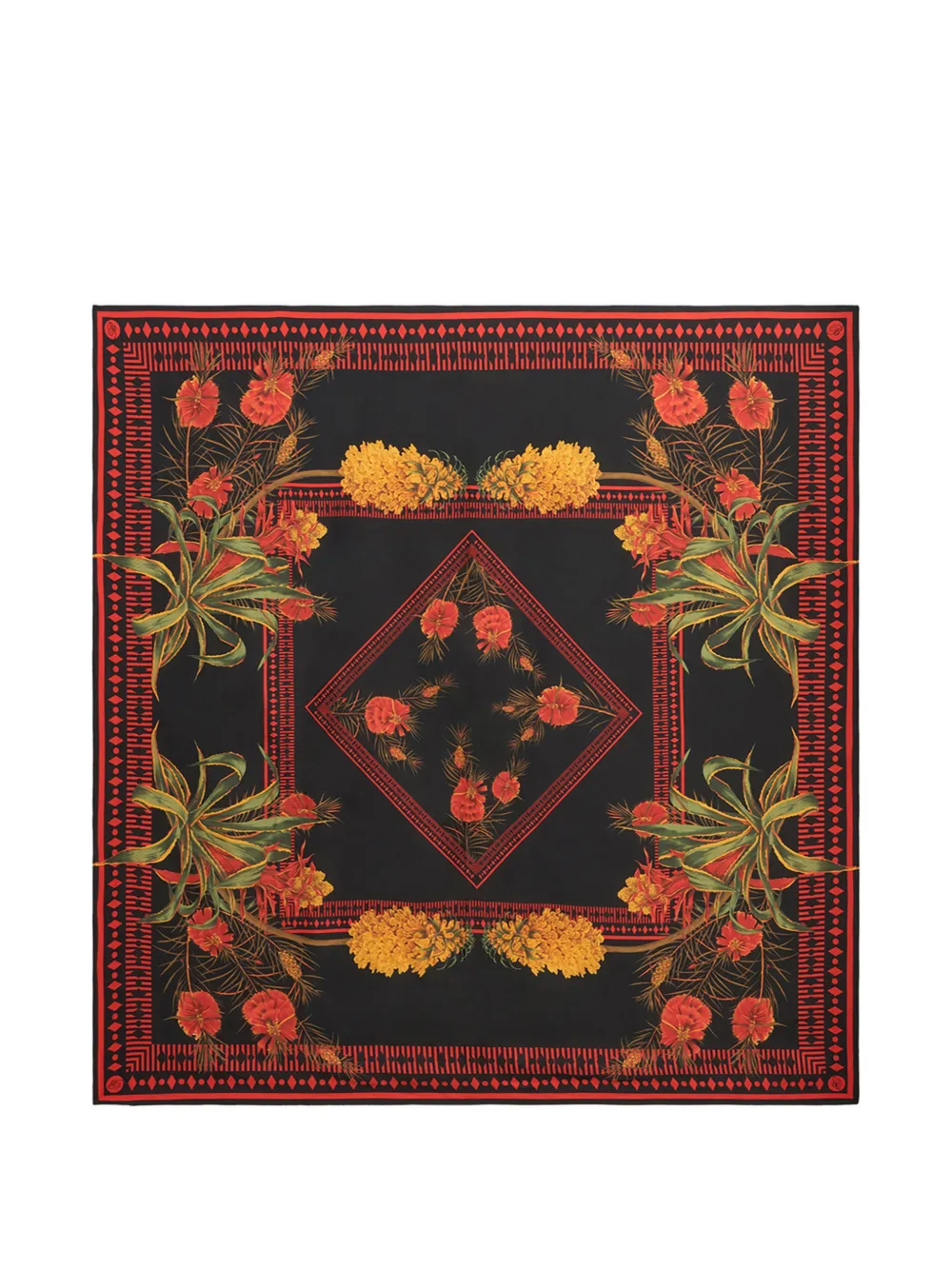 

Шарф с цветочным принтом Blumarine, черный