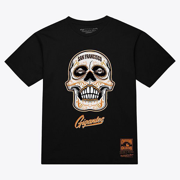 

Женская черная футболка San Francisco Giants Sugar Skull Mitchell & Ness, Черный, Женская черная футболка San Francisco Giants Sugar Skull Mitchell & Ness