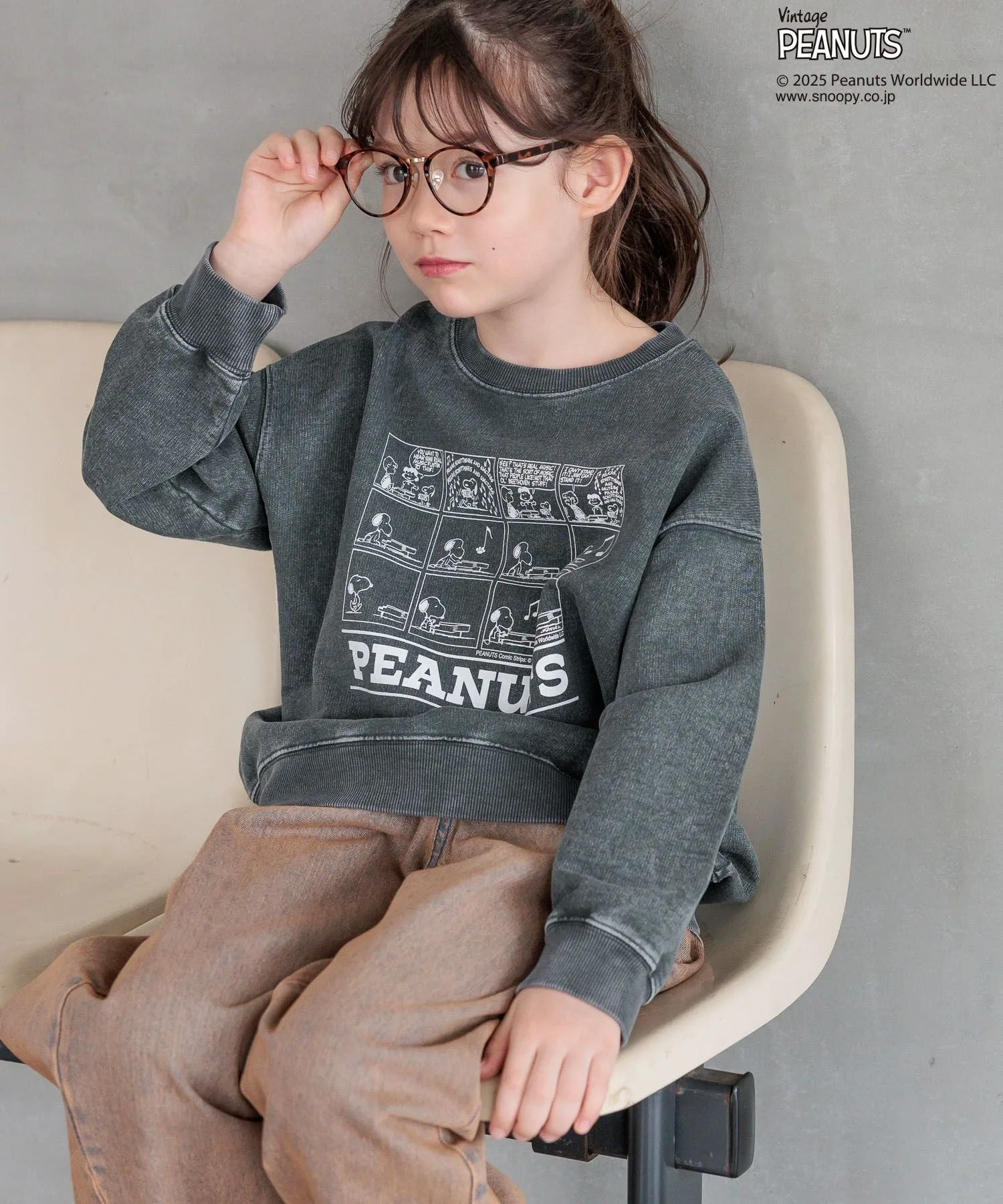 Свитшот Peanuts разных расцветок Детский Bayflow, Charcoal 18 (※Web exclusive)