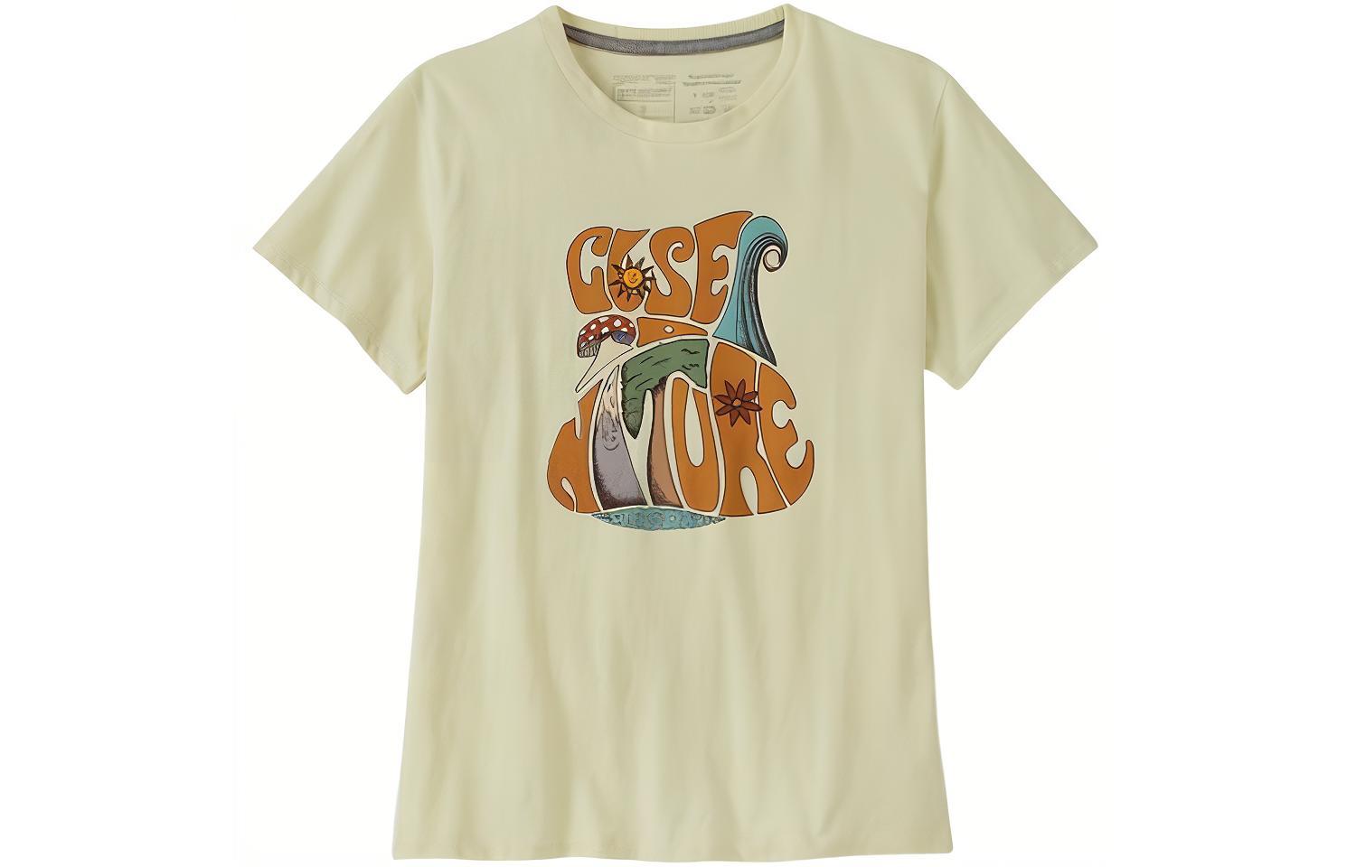 

Футболка с принтом "Ответственность" для женщин Responsibili Tee Patagonia, бежевый/белый